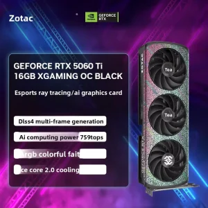 GeForce RTX 5060 Ti 16GB XGAMING OC BLACK Desktop Graphics Card 128-bit 8-pin GDDR7 AI GPU