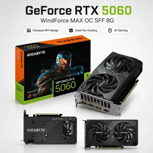 GeForce RTX 5060 WindForce MAX OC 8GB Graphics Card Dual Fan SFF DLSS 4 Ray Tracing AI GPU PCIe