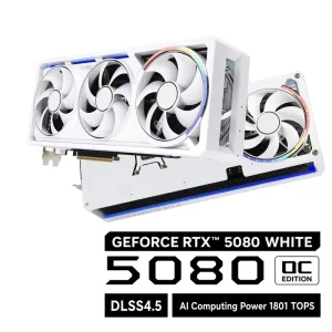 GeForce RTX 5080 16GB GDDR7 Graphics Card White Edition Triple Fan Support DLSS 4.5 Desktop Gaming Video Card PC GPU