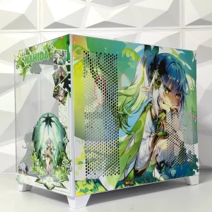 Genshin Impact Nahida Anime Custom Computer Cases Full Side Tempered Glass Sea View Room ATX M ATX Computer Mid Tower Case