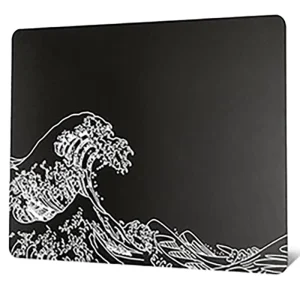 Glass Gaming Mouse Pad Black Kanagawa Hard Mousepads Gaming Professional Large Mouse Mat 410mm*310mm Special