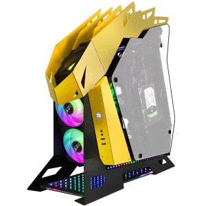 Glass Side Panel Mid Tower ATX ITX Custom Gaming PC Case with Water-Cooling Support