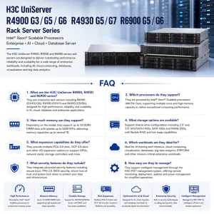 H3C UniServer R4900 G3 G5 G6 R4930 G5 G7 R6900 G5 G6 Rack Server Intel Xeon Enterprise AI Cloud Database Server