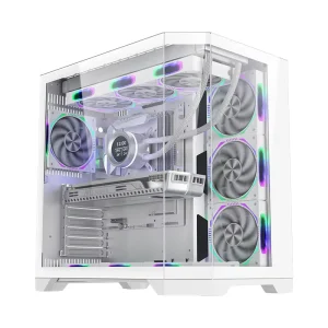 HD Panoramic ATX360 Mid Tower Gaming Computer Case Water-Cooled with Three-Sided Glass