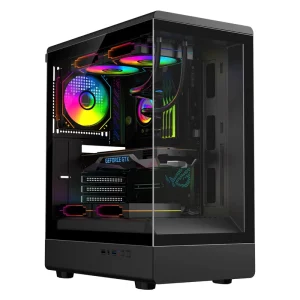 HDD SSD Tempered Glass Seaview Gaming PC Case SPCC Dustproof ATX Cabinet
