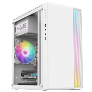 Halo RGB Mid Tower Micro-ATX Gaming and Office Computer Case with Tempered Glass