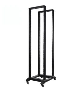 Heavy Duty SPCC Steel 4 Post Open Frame Server Rack 18U 47U 600mm Glass Door 150kg Load Castor Network Data Center Floor
