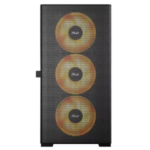 High Air Flow Mid Tower ATX Vertical Gaming PC Case Desktop Computer Case with Perforated Tempered Glass Window & Towers