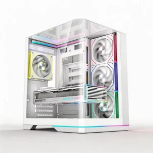 High Airflow ATX Mid Tower Computer Case Aluminum Alloy 240mm Water Cooling Ready 330mm GPU 155mm CPU Cooler 4-Slot PCIe