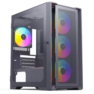 High Airflow M-ATX Mid-Tower PC Case with Tempered Glass Side Window