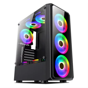 High Airflow Mesh ATX Gaming PC Case Tempered Glass Side Support 330mm GPU 8 Fans Desktop Computer Cabinet OEM