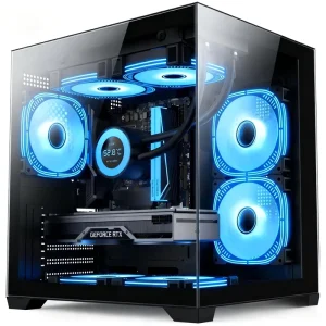 High Airflow Mesh Gaming Computer Case ATX Mid Tower Tempered Glass PC Chassis 360 AIO Cooler Support