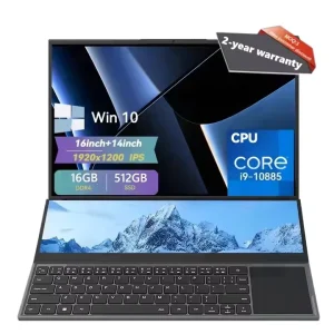High Quality 16 Inch +14 Inch Dual Screen IPS Touch Screen Intel Xeon W 10855M 10th Gen Processors Business Laptop Dual Double