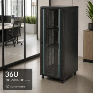 High Quality 36U 600x1800x800mm Server Rack Cabinet with Removable Panels and Ventilation Slots for Network Room