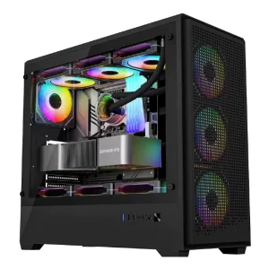 High Quality ATX Chassis Desktop Black Tempered Glass PC Gaming Computer Case Full Tower with Power Supply M ATX