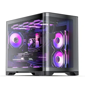 High Quality Aluminum Alloy Mid Tower Desktop Gaming Computer Case Tempered Glass Power Supply HDD SSD Storage 400mm Graphics