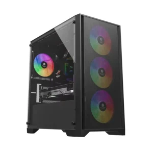 High Quality Mid Tower MicroATX PC Case with Iron Mesh Panel and Side Window for Gamer Gaming Pre Built Computer
