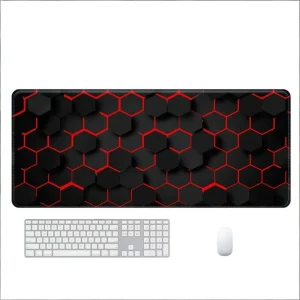 High Quality Red Honeycomb Natural Rubber Heated Eco Friendly Gaming Mouse Pad 800x300mm Anti Slip Office & Home Desk Stock