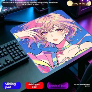 High end Textured Smooth Non slip Anime Girl Character Gaming Mouse Pad Swordsmith Zero 99 style Swift Gale II Thunderbolt for
