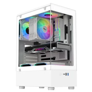 Hobbit Dual-Sided Panel Mid Tower Gaming Computer Case Aluminum Alloy Tempered Glass ATX