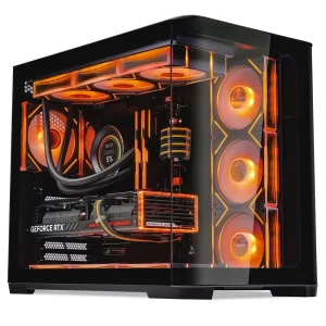 Hot 2851A Gaming PC Case Computer Cpu Case ATX MATX ITX Gaming Curve Tempered Glass Front Panel Cabinet PC Casing with ARGB Fans