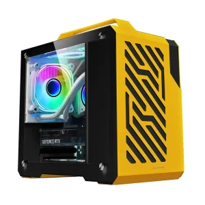 Hot Selling Mini Pure White Gaming Computer Cases Towers Portable Handheld Aluminum Element Transparent Side Water Cooled Micro