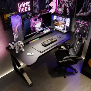 Hot selling Clearance Deal Sturdy Metal Easy to assemble Rectangular MDF Computer Desk with Simple Design for Gaming Home Use