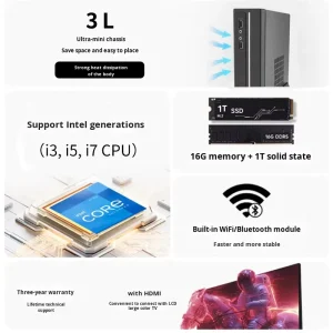 I3-4100M I5-10400 CPU Mini Computer Portable Micro Desktop PC for Office and Business