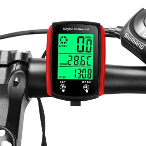 IPX6 Waterproof Wired Bike Computer with LCD Touch Screen and Temperature Display