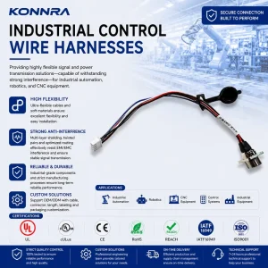 Industrial Equipment Connector Wire Harness Custom Cable Assembly PVC Insulation for Motorcycle, Automobile, and Automation Systems