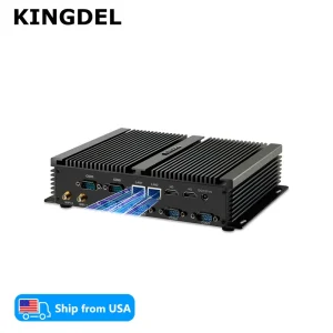 Industrial Fanless Mini PC Core i7 4GB RAM 512GB SSD 6xCOM Ports Dual NICs Metal Case for Factory Business