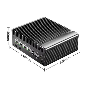 Industrial PC Black Mini PC Industrial Computer Host with 4 Lan Vga Hdmi Usb Com Ports for Embedded Control Systems
