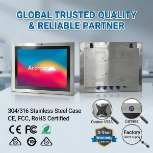 Industrial Pc 15 Inch Hmi Linux Window Android IP65 Waterproof 10.4 12.1 15 17 19 Inch Touch Panel Wall mounted Industrial Pc