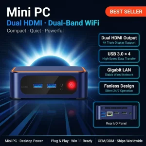 Intel Alder Lake N Series Mini PC N95 N100 N150 N305 Low Power 15W Dual HD 4K Gigabit LAN Home Office Small Desktop PC
