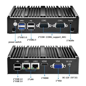 Intel Celeron N2840 Fanless Dual Core Mini PC with DDR3L 1333MHz 2x RTL8111H 2x COM RS232 Win7 10 Linux Industrial Computer