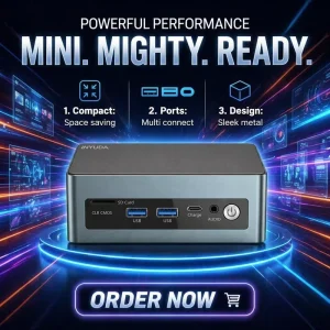 Intel Core Ultra 5 225H AI Mini PC 16GB DDR5 256GB SSD Silent Gaming Win11 Linux Desktop for Office