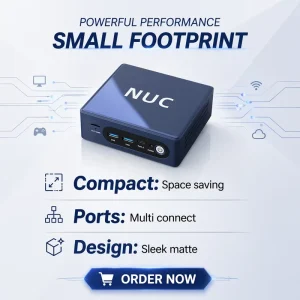 Intel Core Ultra 5 225H AI Mini PC 8GB DDR5 256GB SSD Silent Gaming Desktop Win11 Linux Dual OS Office