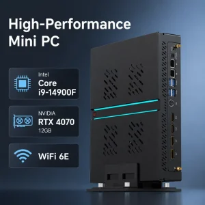 Intel I9 14900F RTX 4070 12G Mini Gaming PC DDR5 64GB PCIe 4.0 SSD Compact Desktop PC With 1 HDMI 3 DP for Rendering Lab