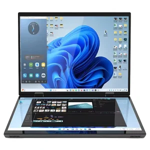Intel N95 Dual Screen Laptop Win 11 Touch Screen 14 Computer 32GB +512GB SSD Student 11th Gen Laptop for Business
