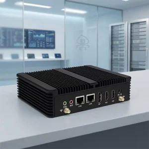 J6412 Processor Industrial Mini Pc Barebone Dual GbERJ45 Mini Workstation Industrial Edge Computer with RS485 2 HDMI 1DP Display