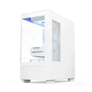 JNP-B40 MATX Gaming Case White ARGB Mid Tower PC with Steel Side Panel Window Type-C I/O Ports