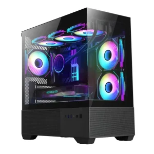 JNP C300 PC Cabinet TG Glass Gamer Desktop Mid Tower & Case M ATX Gaming CPU Chassis Steel Custom Logo