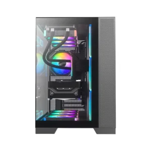 JNP C708H ATX Full View Tempered Glass High Airflow Quick Release Panel PC Gaming Computer Case
