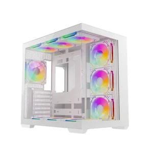 JNP C708Mid Tower ATX Gaming Case Full View Tempered Glass ARGB Sync 360 Water Cooling Support