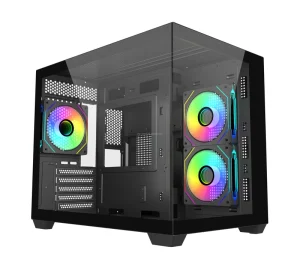 JNP C713M Game 270° Panoramic Glass Computer MATX Cabinet Cube Gaming PC Gamer Case Which Support 360mm at Top