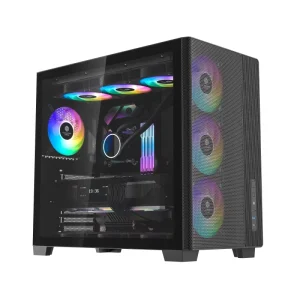 JNP Mid Tower Custom PC Effective Cooling Computer Gaming PC Cases for Your Computer Build