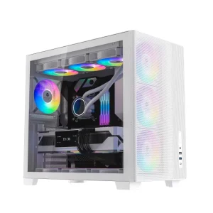JNP Mid Tower Custom PC Effective Cooling Computer Gaming PC Cases for Your Computer Build