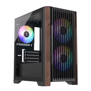 JNP New Factory Game Design Micro ATX Mid Tower PC Gaming Case Chassis Side Panel Window Supports 240mm Water Cooling Steel 12cm