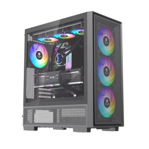 JNP Verified Supplier Gaming PC Case for E ATX Full Tower with Metal and Glass Construction Multi Cooling Side Panel Window