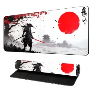 Japanese Knight Gaming Warrior Mouse Pad XXL Samurai Bushido Anti Slip Natural Rubber Keyboard Mat Waterproof Desk Pad